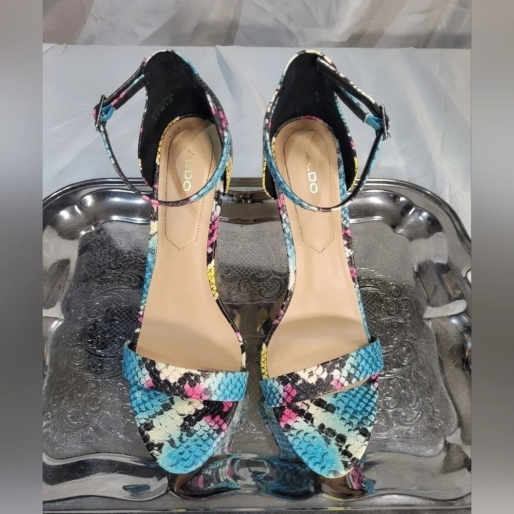 Aldo Multicolor Snake Print Stilettos-9 - Picture 7 of 8